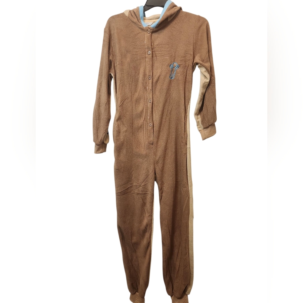 Rongtai Gingerbread Man Brown Hooded Adult Small Onesie Pajamas